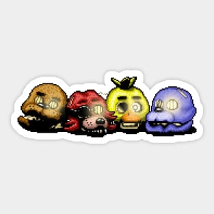 Five Nights at Freddy's 3 Pixel art Ending heads Sticker